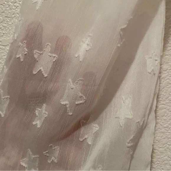 Renvy White Crop Blouse Boho Bohemian Star Details Size Small - Picture 9 of 11